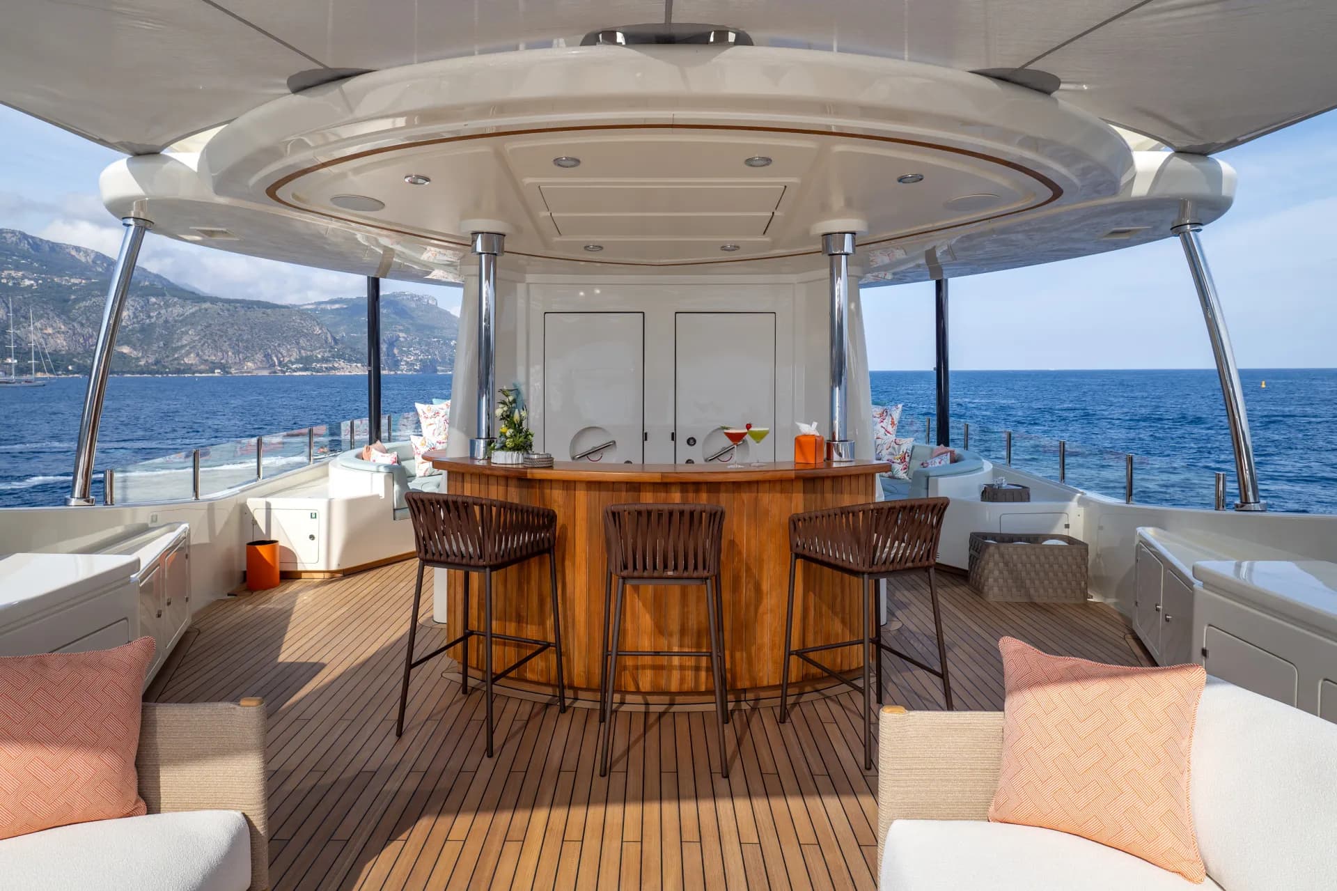 Sun loungers on deck