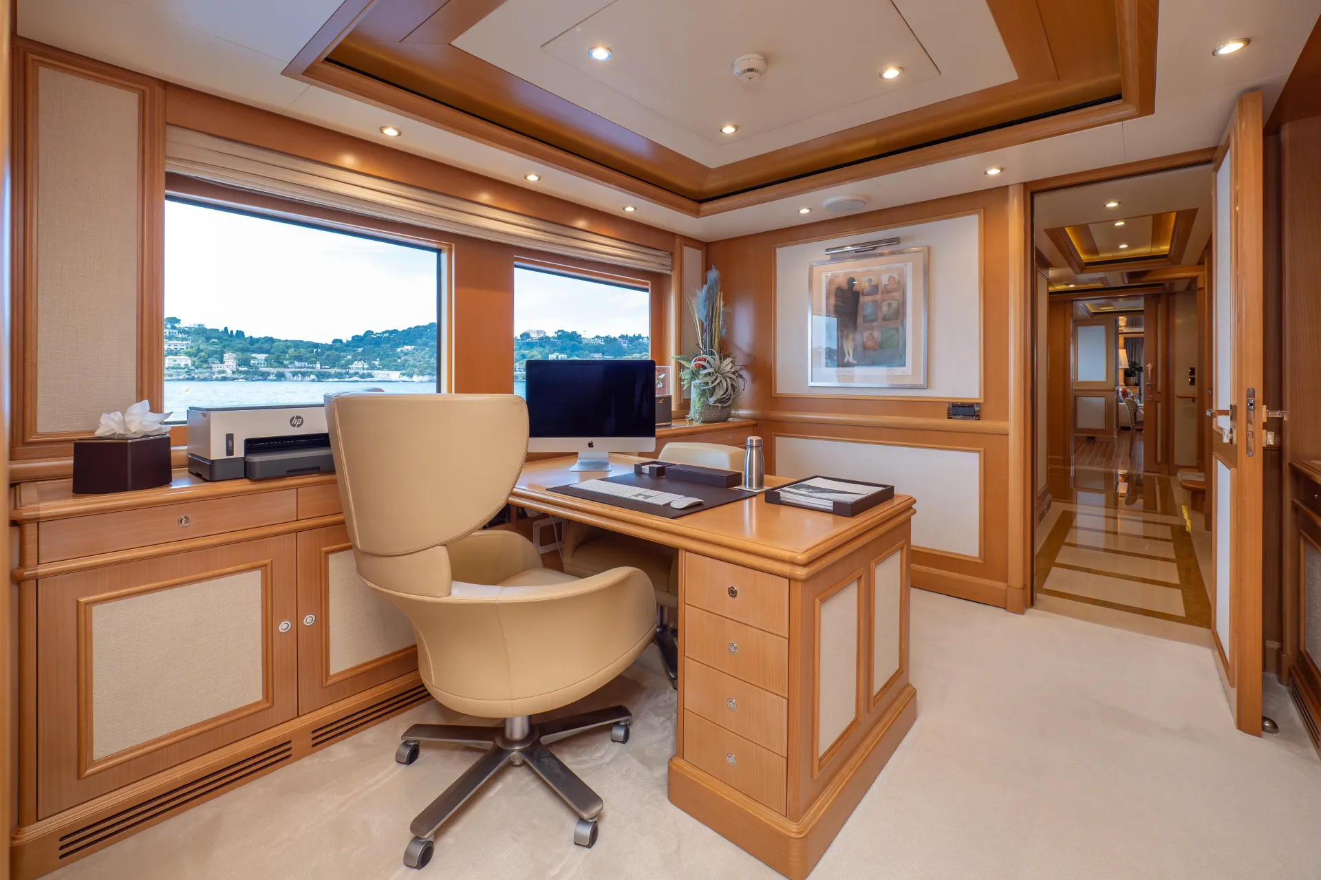 Private study in the master suite, opening to the coastline